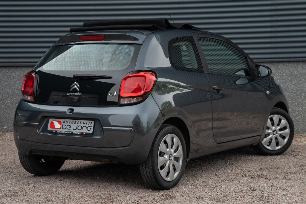 Citroën C1 1.0 e-VTi Business | Cabrio Dak | 82.000 KM | Ai, Keurmerk '100% Onderhouden', Gebruikt, Zwart, 4 stoelen