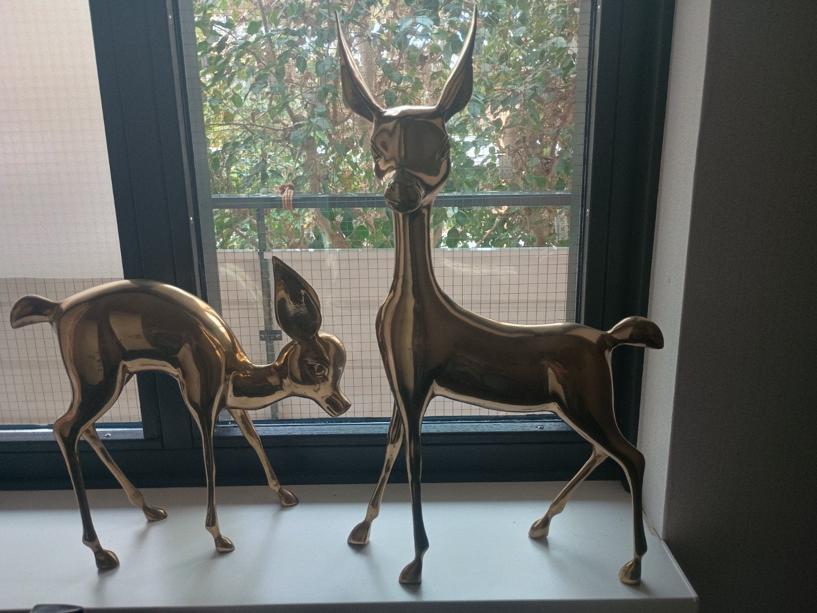 Set van 2 messing herten - Bambi en moeder, Ophalen of Verzenden, Brons