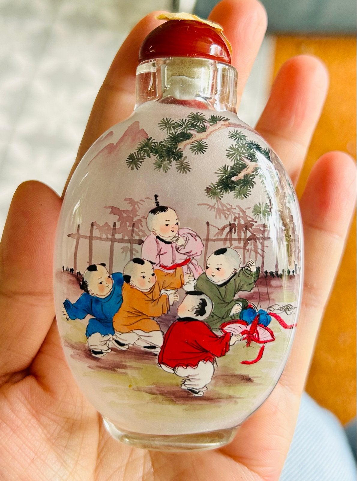 Set van 3 Chinese Binnenbeschilderde Snuifflesjes, Antiek en Kunst, Overige typen, Ophalen of Verzenden, China, Meerkleurig
