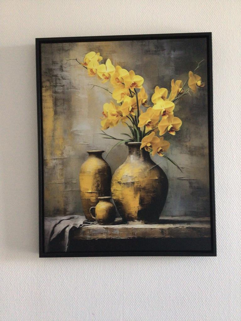 Mooi schilderij,canvas met baklijst 70x55 cm., Ophalen