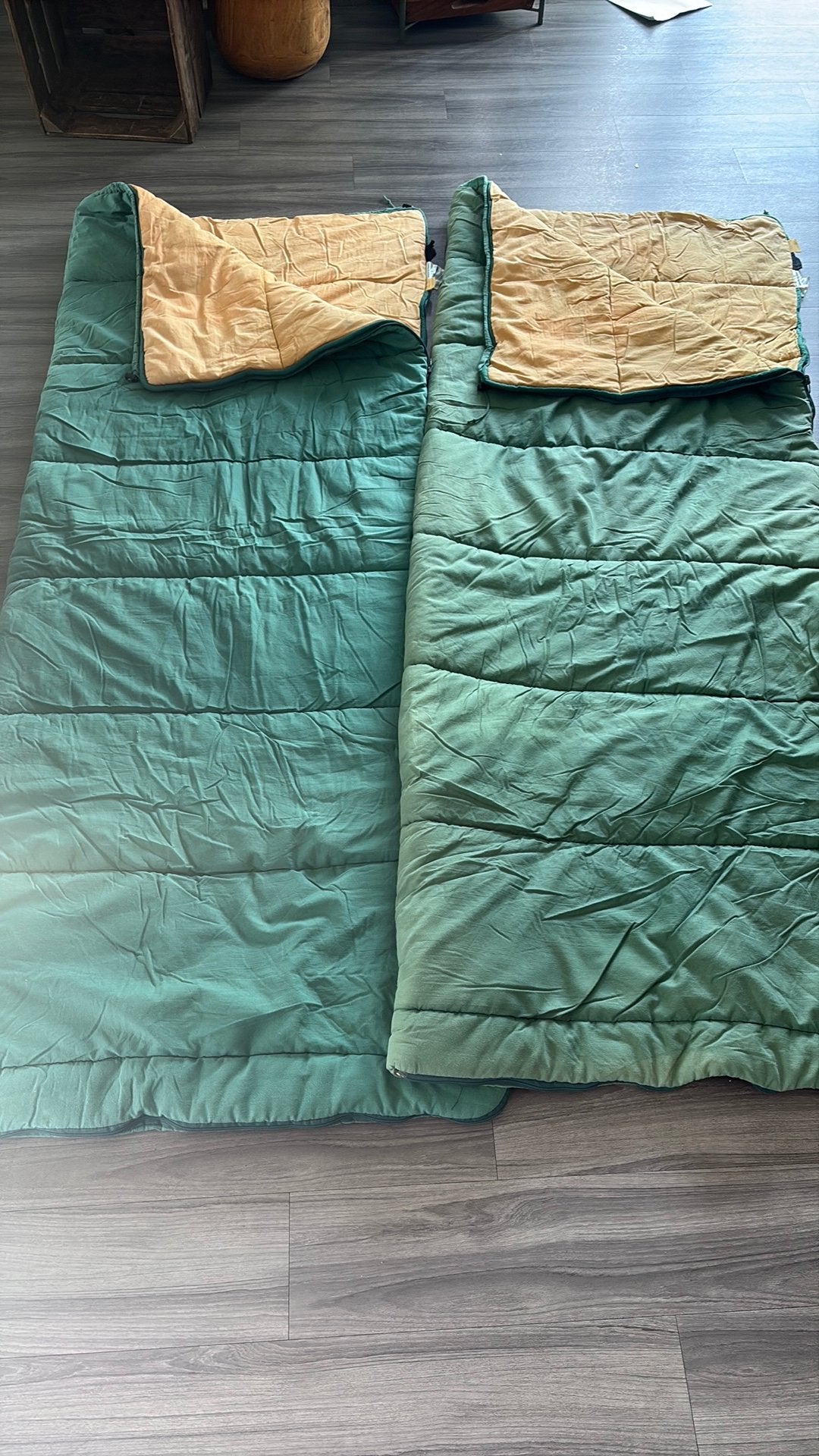100% katoenen 2 persoons slaapzak vintage, Caravans en Kamperen, Slaapzakken, Ophalen of Verzenden, Gebruikt