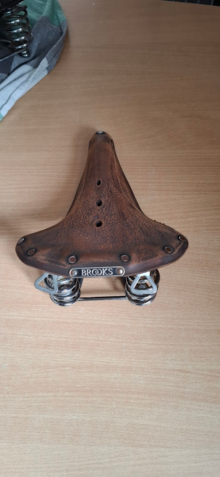 Brooks B66  leren fietszadel met vering, Toerfiets, Gebruikt, Leer, Ophalen of Verzenden