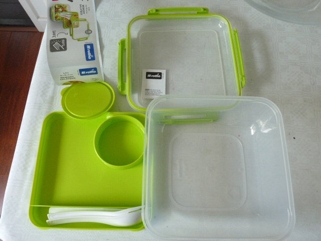 Saladebox - Salade Lunchbox to go - Salade to go  1.7 liter, Kunststof, Nieuw, Ophalen of Verzenden, Overige merken