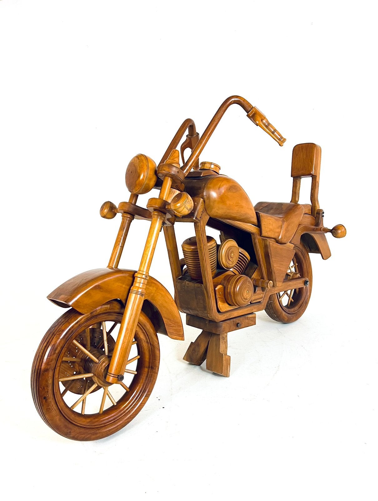 Handgemaakte XL teakhouten Harley Davidson ‘70, Verzamelen, Ophalen of Verzenden, Zo goed als nieuw, Overige typen
