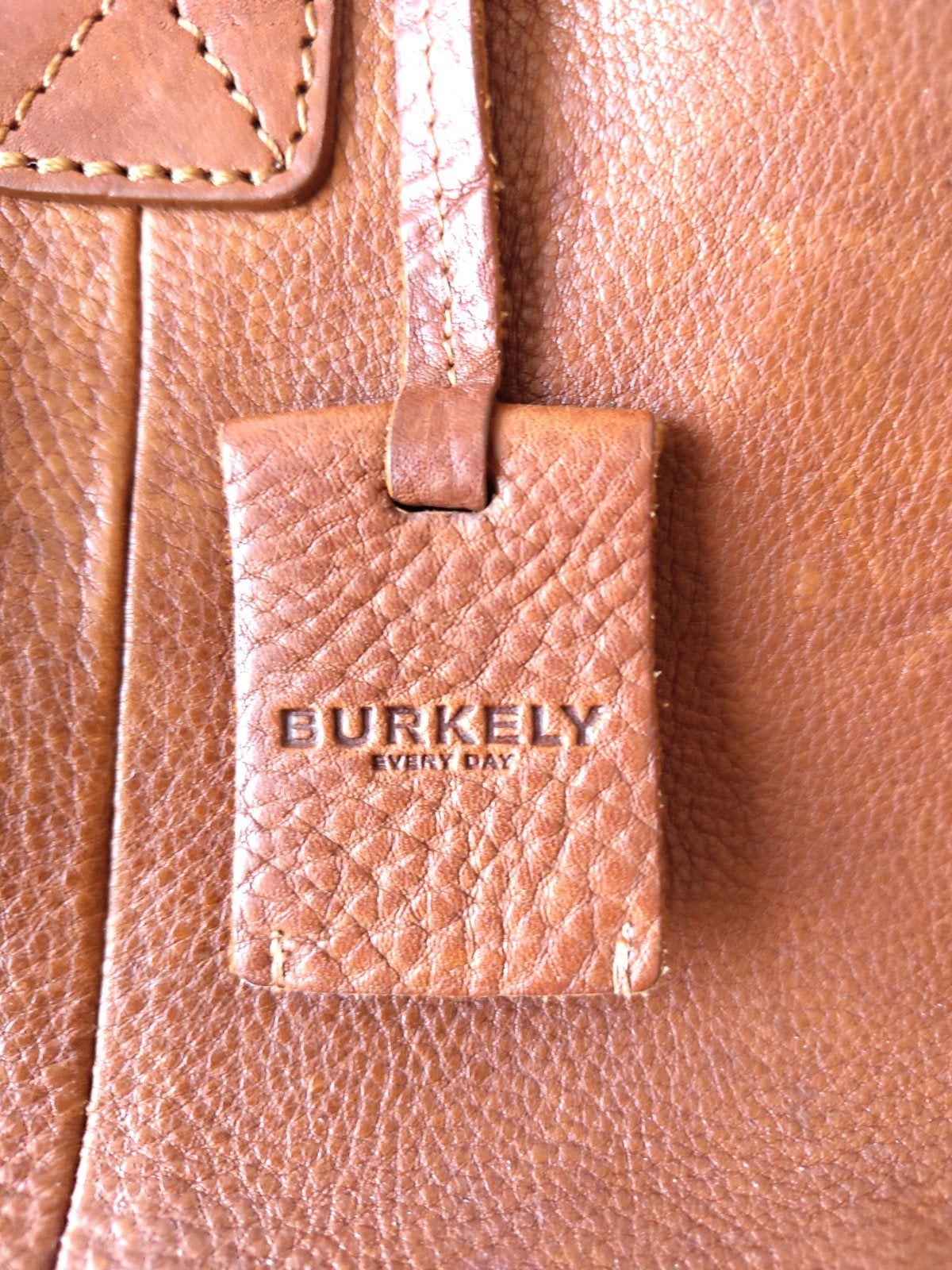 Burkely leren handtas - Cognac bruin, Ophalen of Verzenden, Zo goed als nieuw, Bruin, Handtas