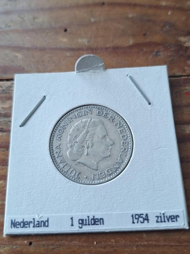 1 Gulden 1954 Zilver Koningin Juliana, 1 gulden, Koningin Juliana, Zilver, Ophalen of Verzenden