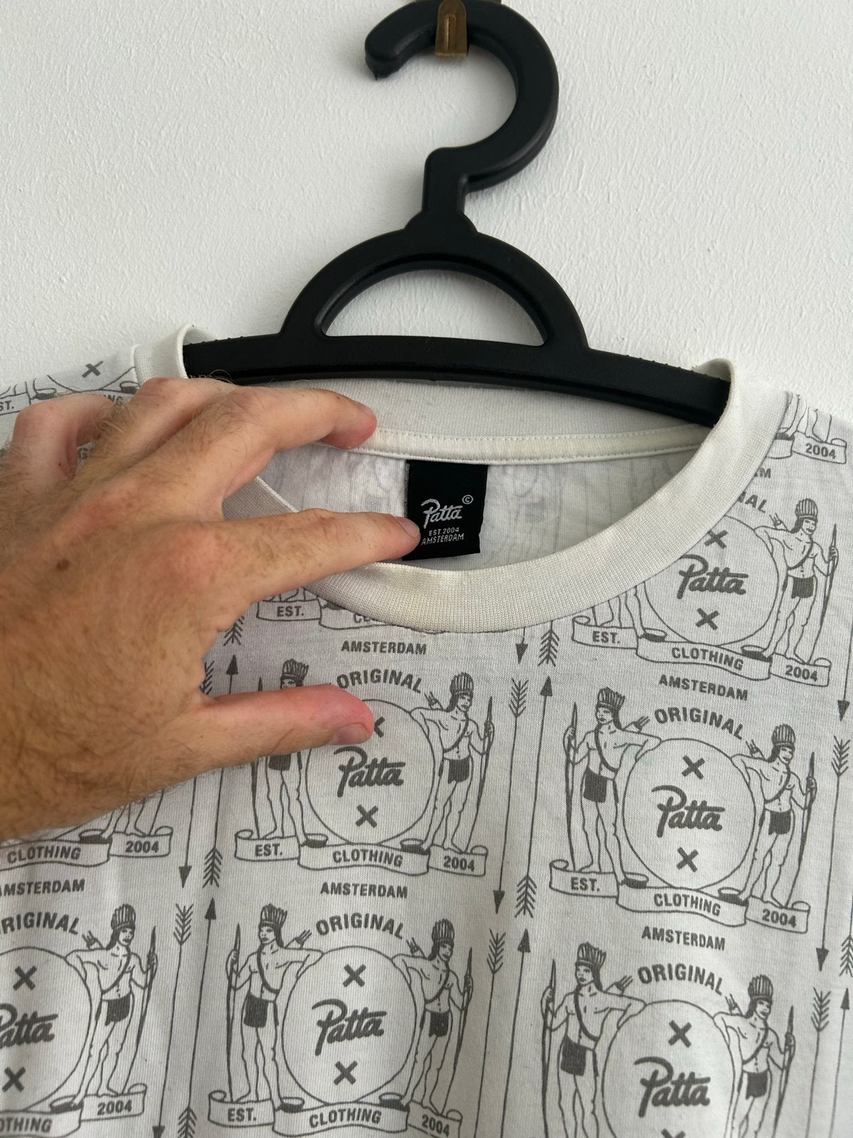 Patta T-shirt met all-over print - Maat M, Ophalen of Verzenden, Gedragen, Maat 48/50 (M), Wit