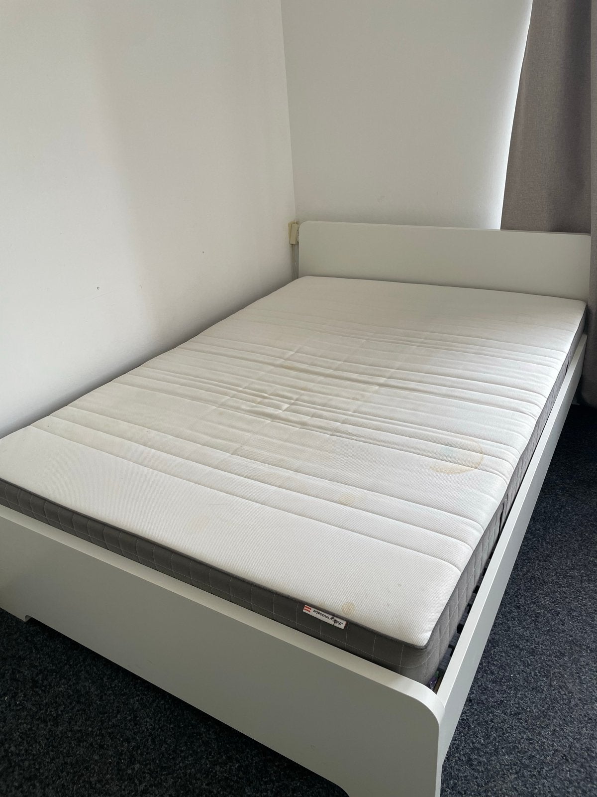 Tweepersoons bed 200x140 (excl. matras), Ophalen, Gebruikt, Wit, Tweepersoons