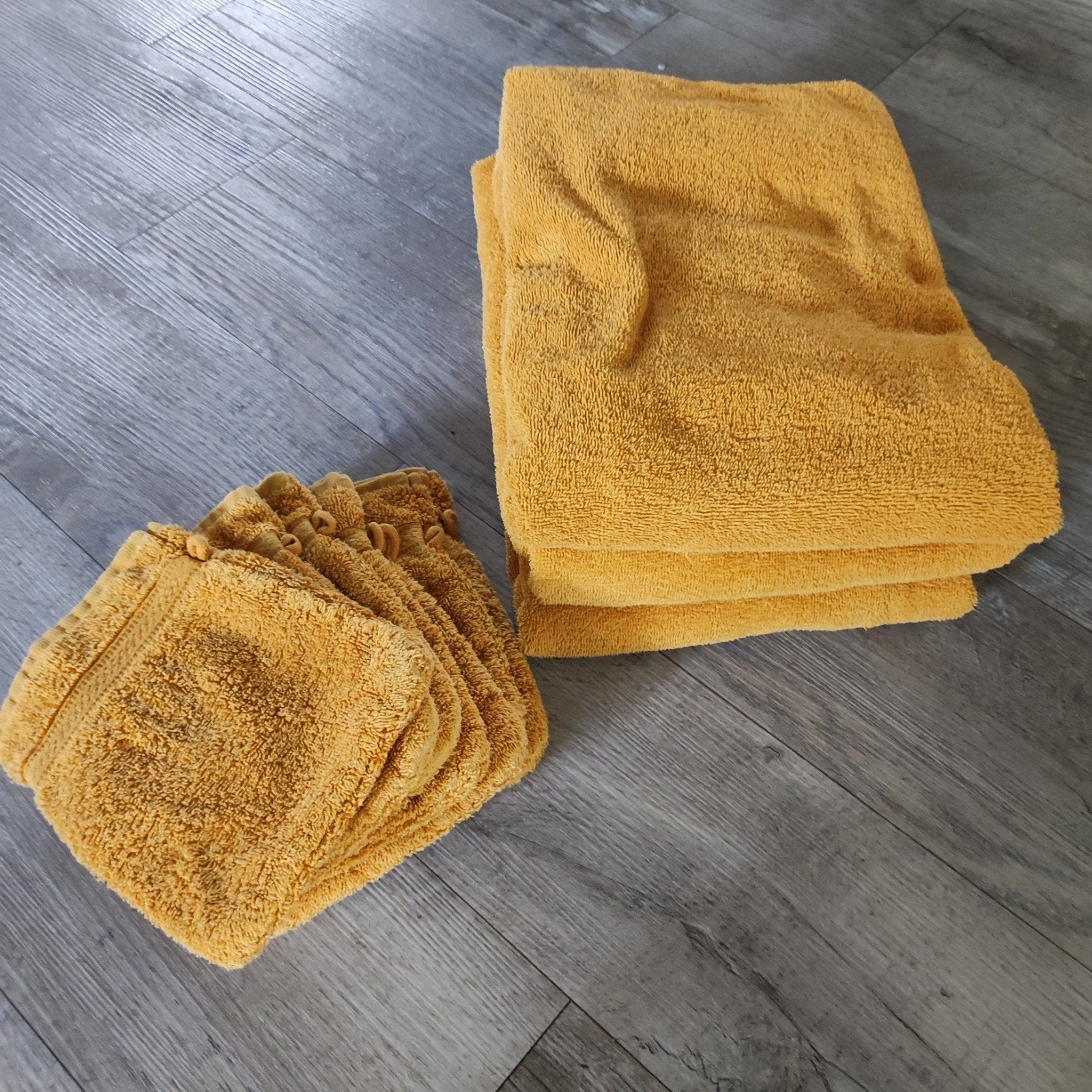 3 grote handdoeken 7 washand oker, Ophalen, Handdoek