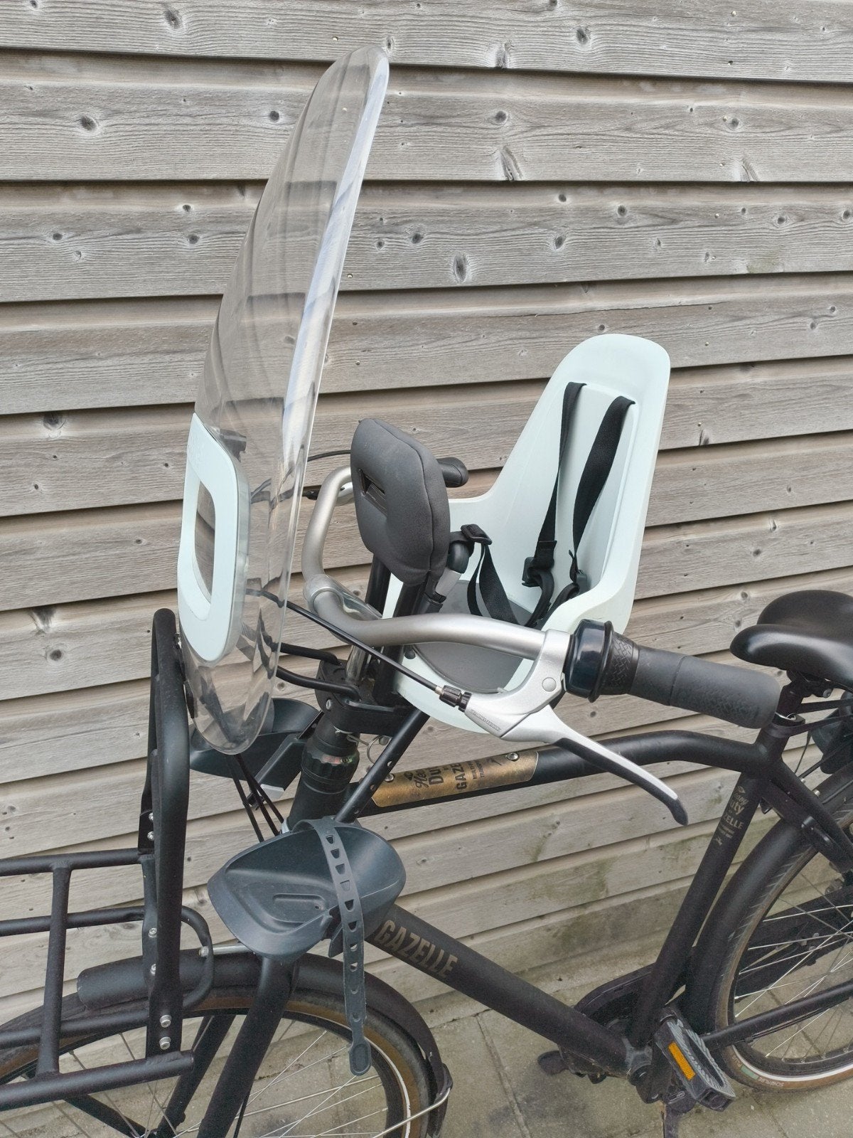 Bobike Exclusive Mini fietszitje met windscherm, Bobike voorzitje, Voorzitje, Ophalen of Verzenden, Gebruikt