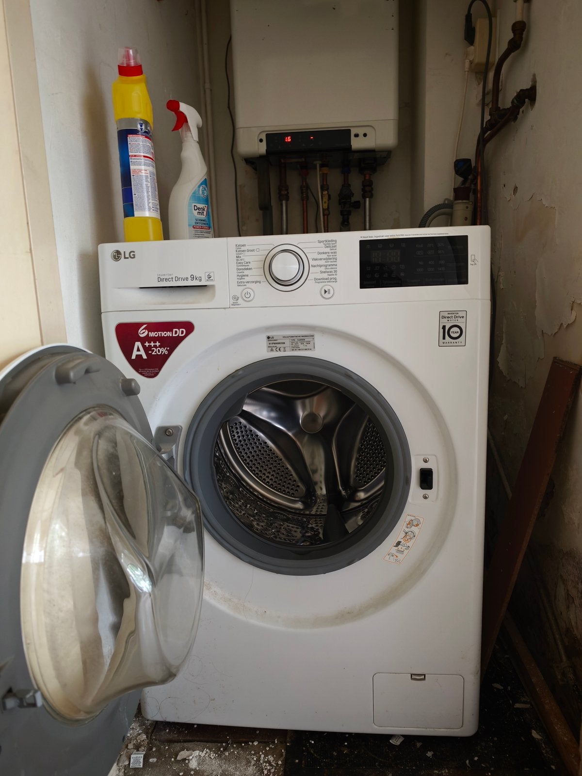 LG Direct Drive 9kg Wasmachine - Energiezuinig, Witgoed en Apparatuur, Wasmachines, Ophalen, 1200 tot 1600 toeren, Gebruikt, 8 tot 10 kg