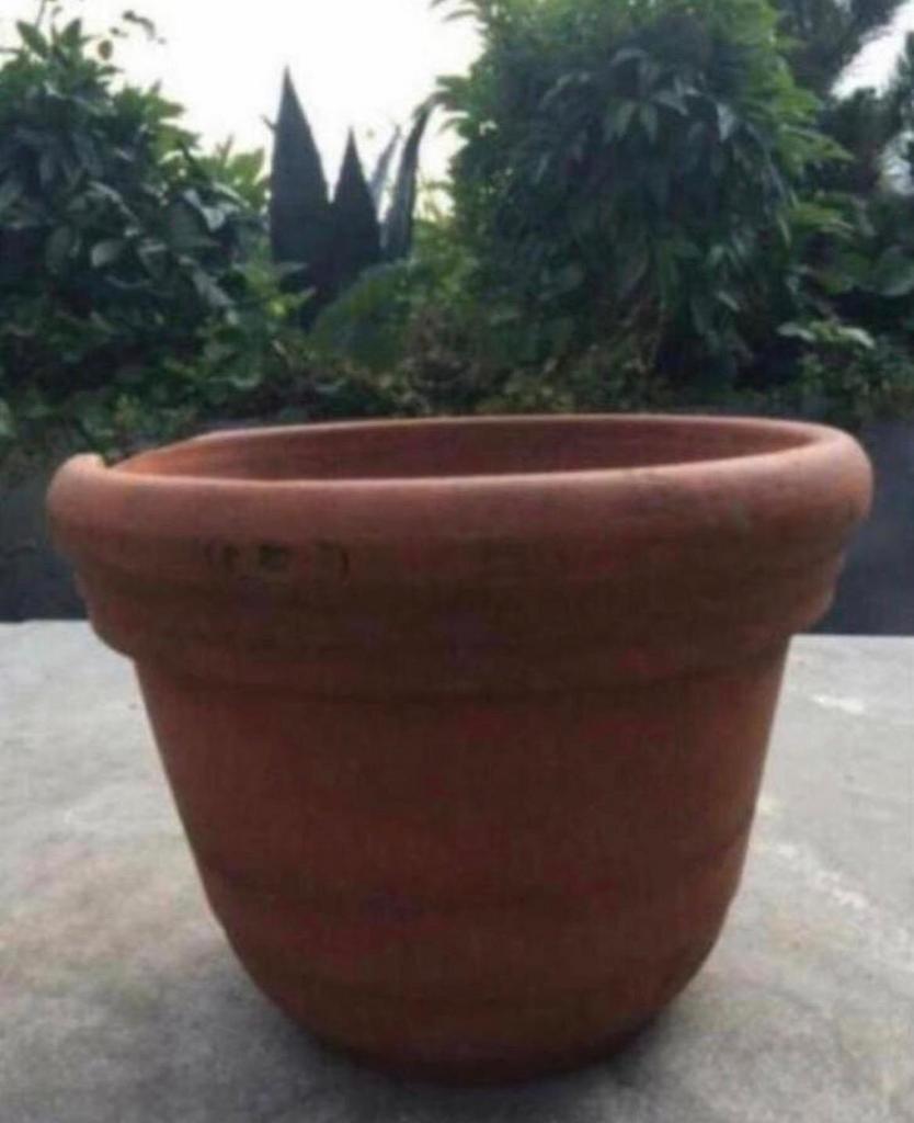 Grote Italiaanse Terracotta Bloempot 28cm Gebruikt, 25 tot 40 cm, Gebruikt, Rond, Ophalen of Verzenden