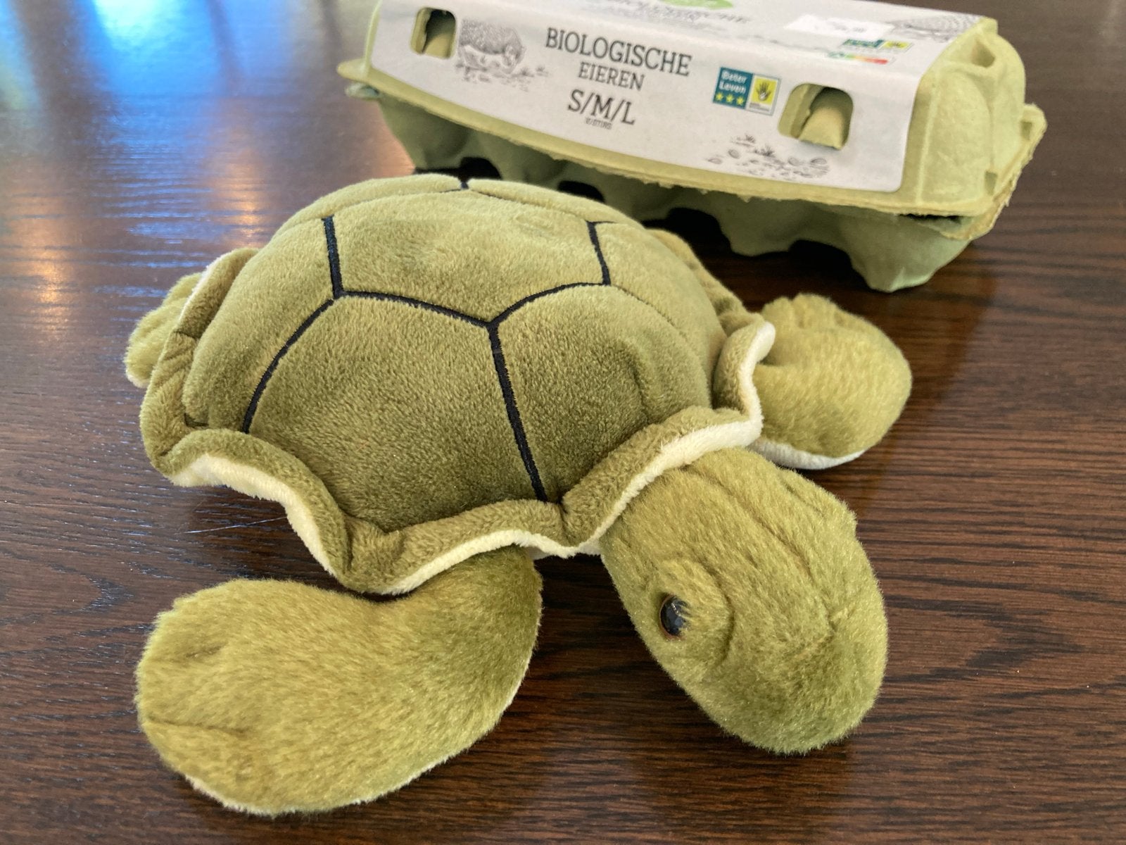Leuke groene schildpad knuffel - 20 cm lang, Overige typen, Ophalen of Verzenden, Klein (minder dan 20 cm), Gebruikt