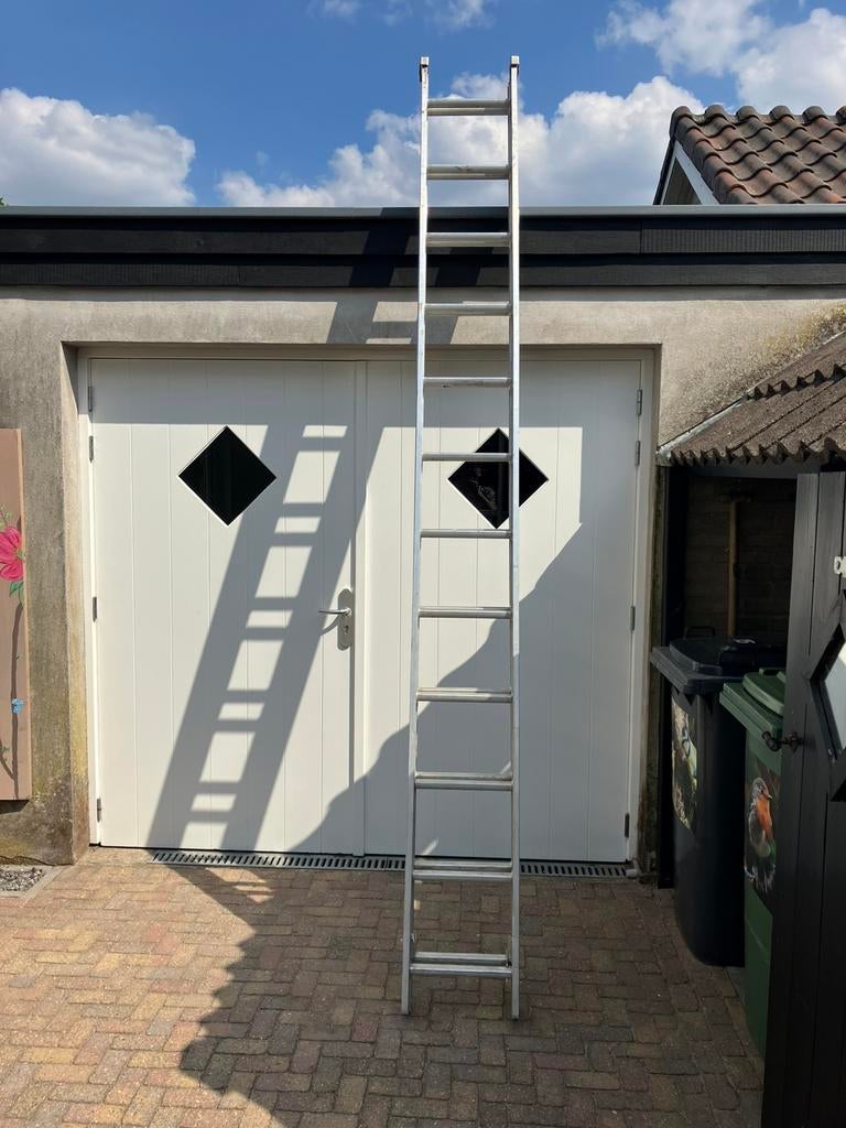 Aluminium ladder uitschuifbaar, Ophalen, Gebruikt, 4 meter of meer