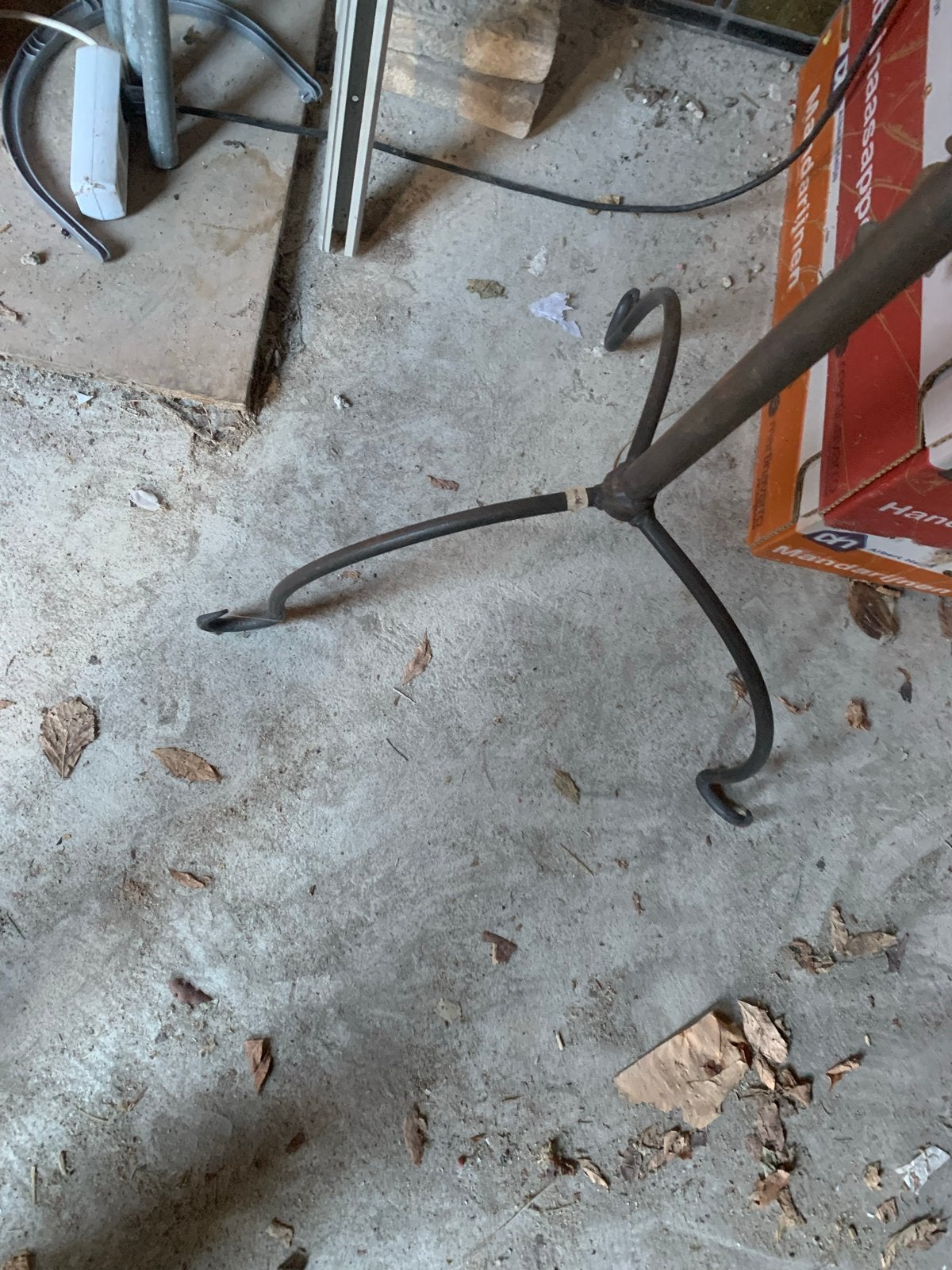 Vintage metalen standaard/houder gordijnen 3 m hoog 3 stuks, Ophalen of Verzenden