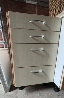 ladenkast (keuken) - 50 cm breed, 4 laden, Huis en Inrichting, Ophalen, Kunststof, Gebruikt, 50 tot 100 cm