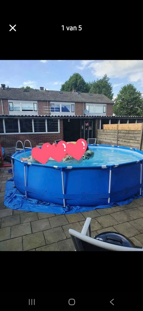 Zeer compleet zwembadpakket, Tuin en Terras, Ophalen, Minder dan 80 cm, Rond, 300 cm of meer