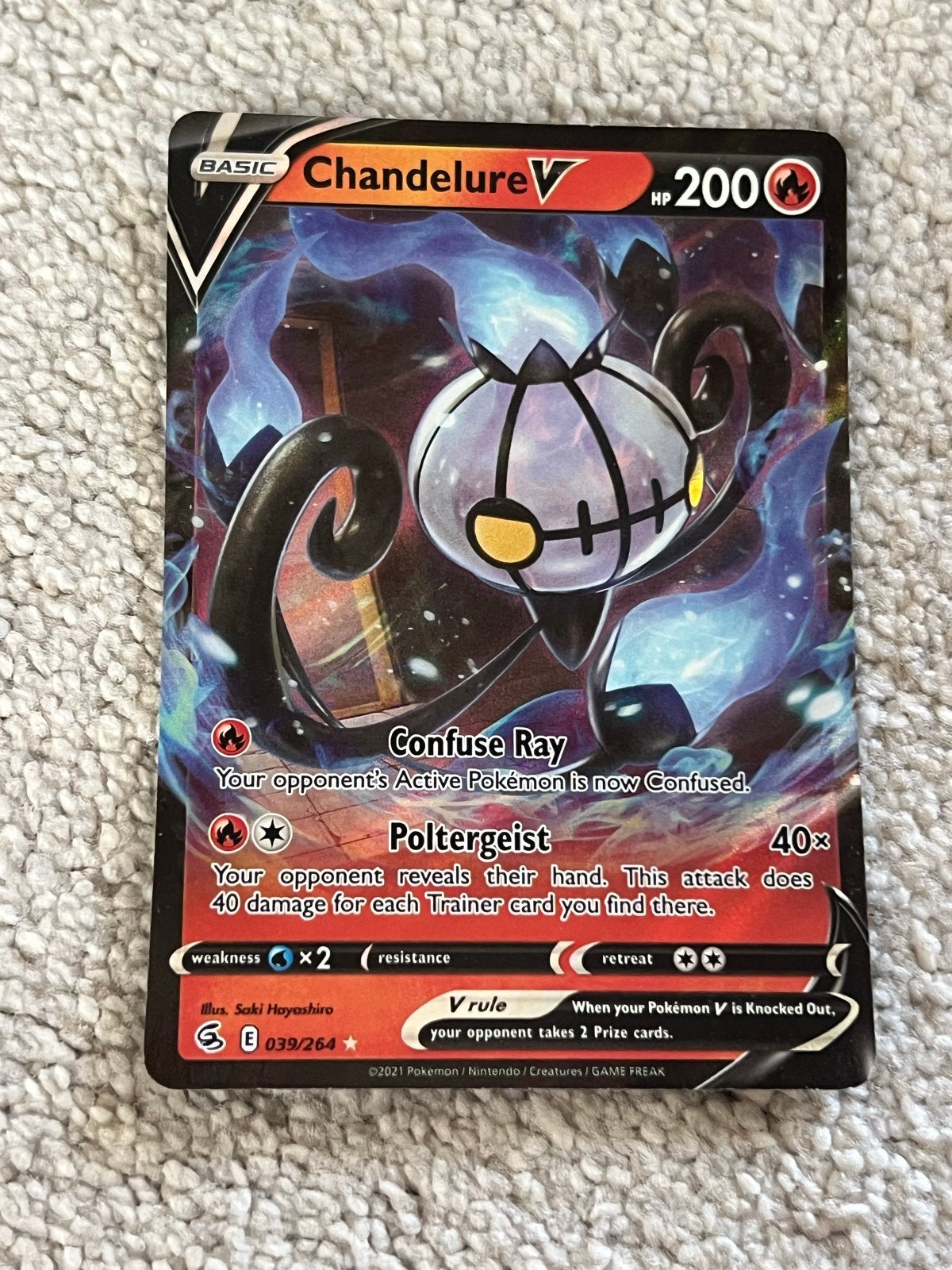 Chandelure V Pokémon Kaart Zo goed als nieuw (Kleine kaart), Ophalen of Verzenden, Zo goed als nieuw, Losse kaart