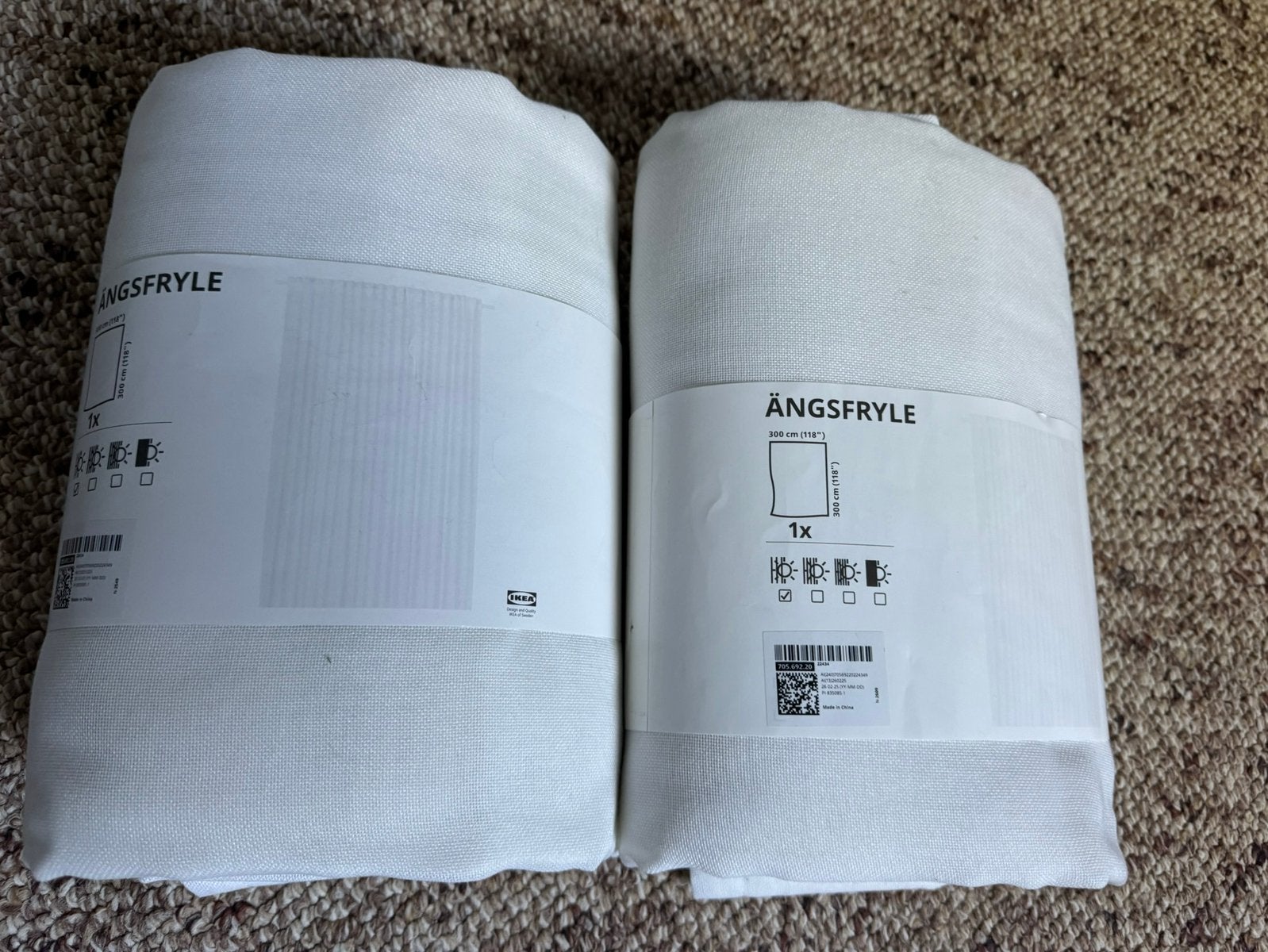 2 nieuwe IKEA ÄNGSFRYLE rolgordijnen – wit, 300  118 cm, Ophalen of Verzenden, Zo goed als nieuw, Wit