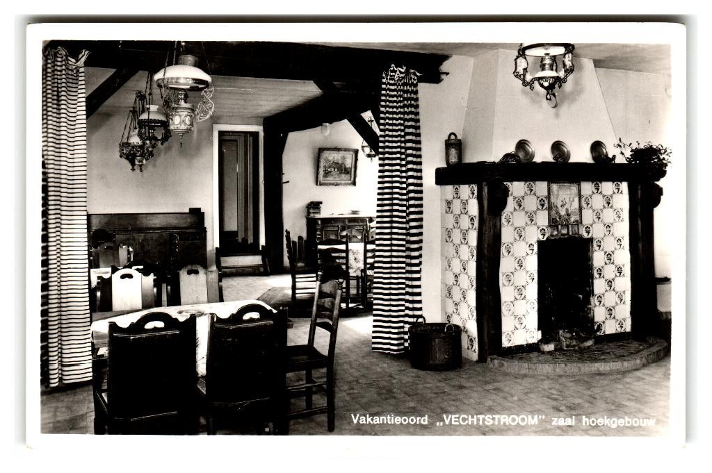 Oudleusen, Vakantieoord "Vechtstroom" zaal hoekgebouw, Verzamelen, Ansichtkaarten | Nederland, Verzenden, 1960 tot 1980, Gelopen
