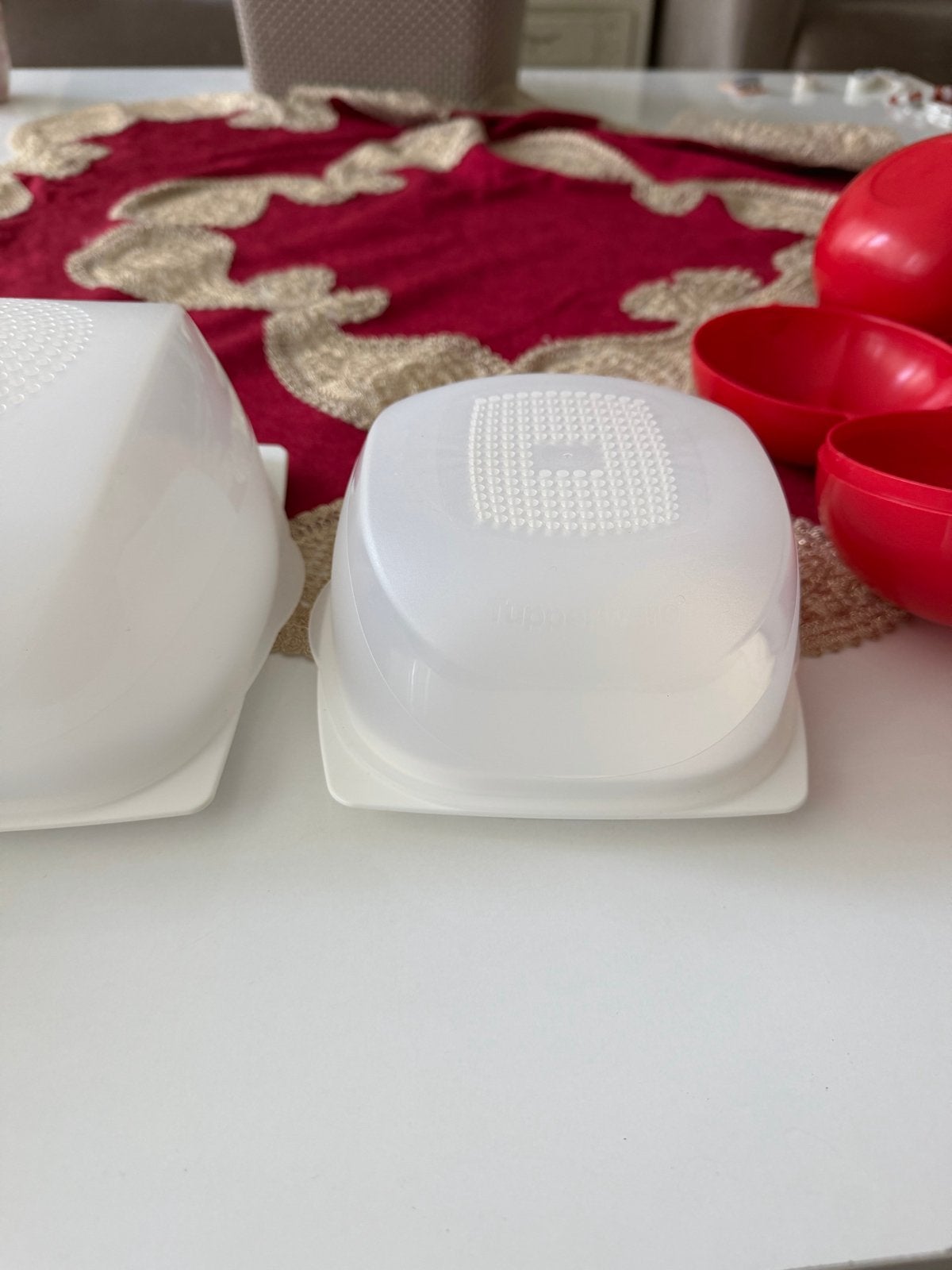 Tupperware cheessmart wit - set van 2, Gebruikt, Bewaardoos, Wit, Ophalen of Verzenden