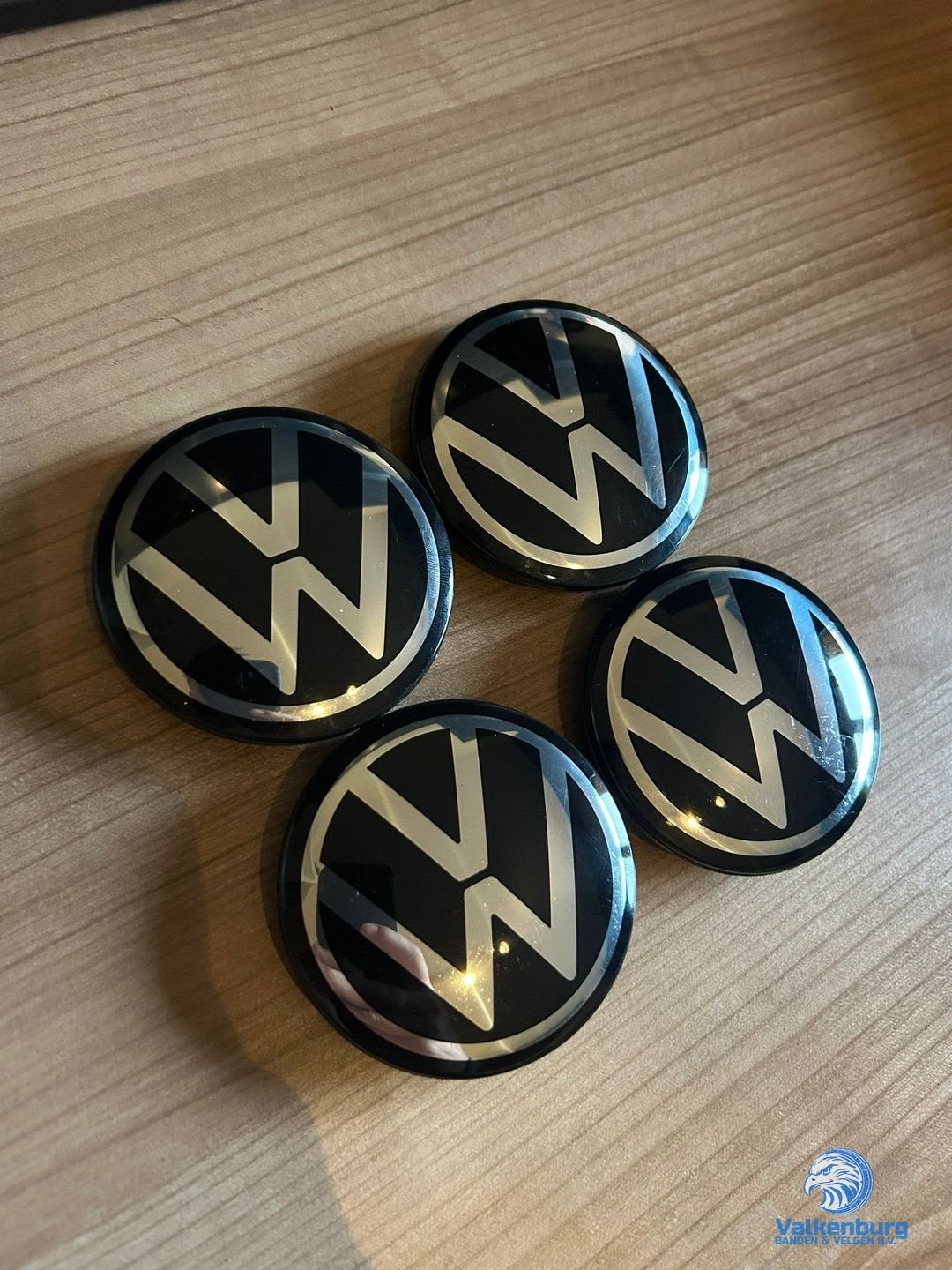 ORIGINELE VW Volkswagen naafkap naafdop set zwart, Auto diversen, Gebruikt, -, Verzenden, -