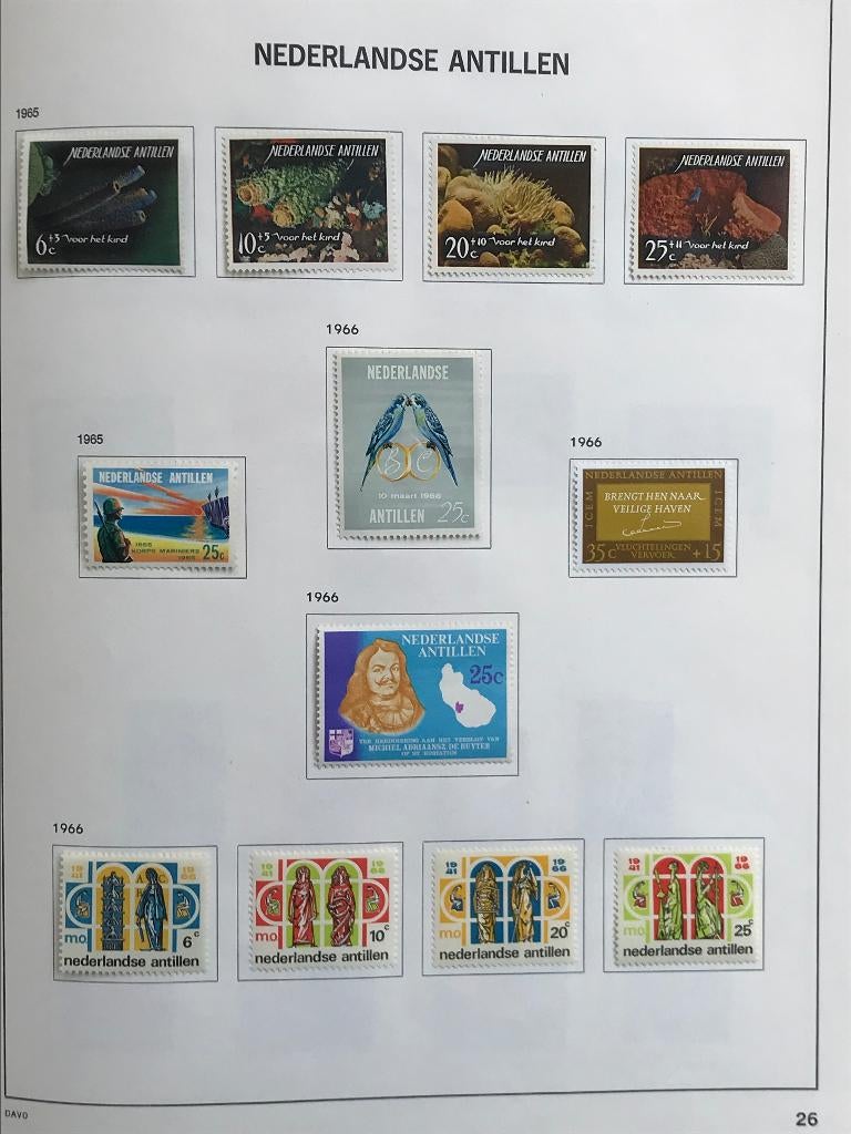 postzegel Nederlandse Antillen 1965-1966, Ophalen of Verzenden, Postfris