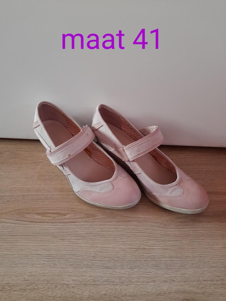 Roze sleehakken zomer schoenen maat 41 dames, Ophalen of Verzenden, Zo goed als nieuw, Roze