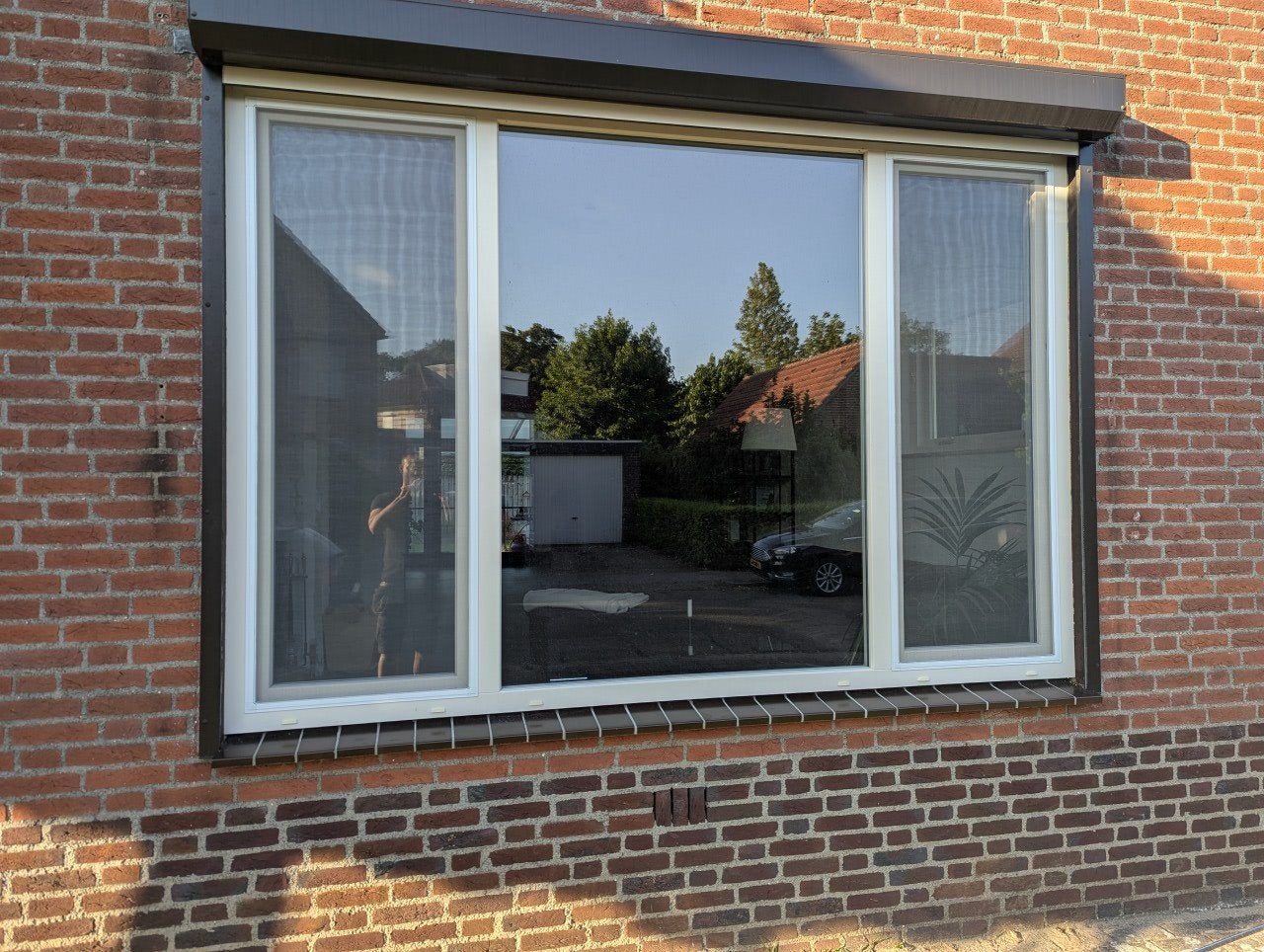raamkozijn 285x192cm met draaikiep delen, Ophalen, Zo goed als nieuw, 150 tot 225 cm, Inclusief glas