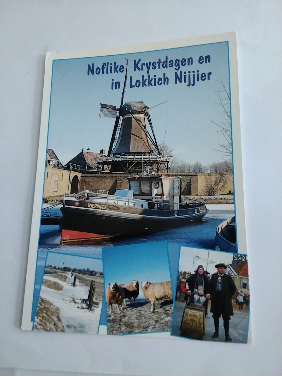 kaart Wieringen - Noflike Krystdagen en Lokkich Nijjier, Ophalen of Verzenden