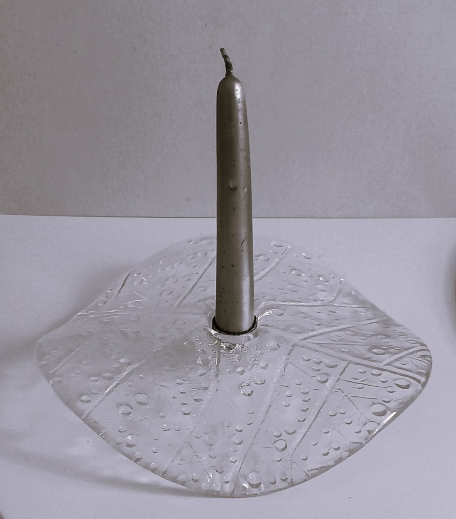 Pukeburg Sweden-Uno Westerberg-glazen kandelaar, Ophalen of Verzenden, Kandelaar, Glas