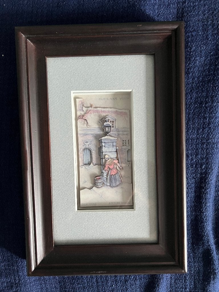 Anton Pieck Hofje van Wouw 3D reproductie, Huis en Inrichting, Minder dan 50 cm, Ophalen of Verzenden, Zo goed als nieuw, Schilderij