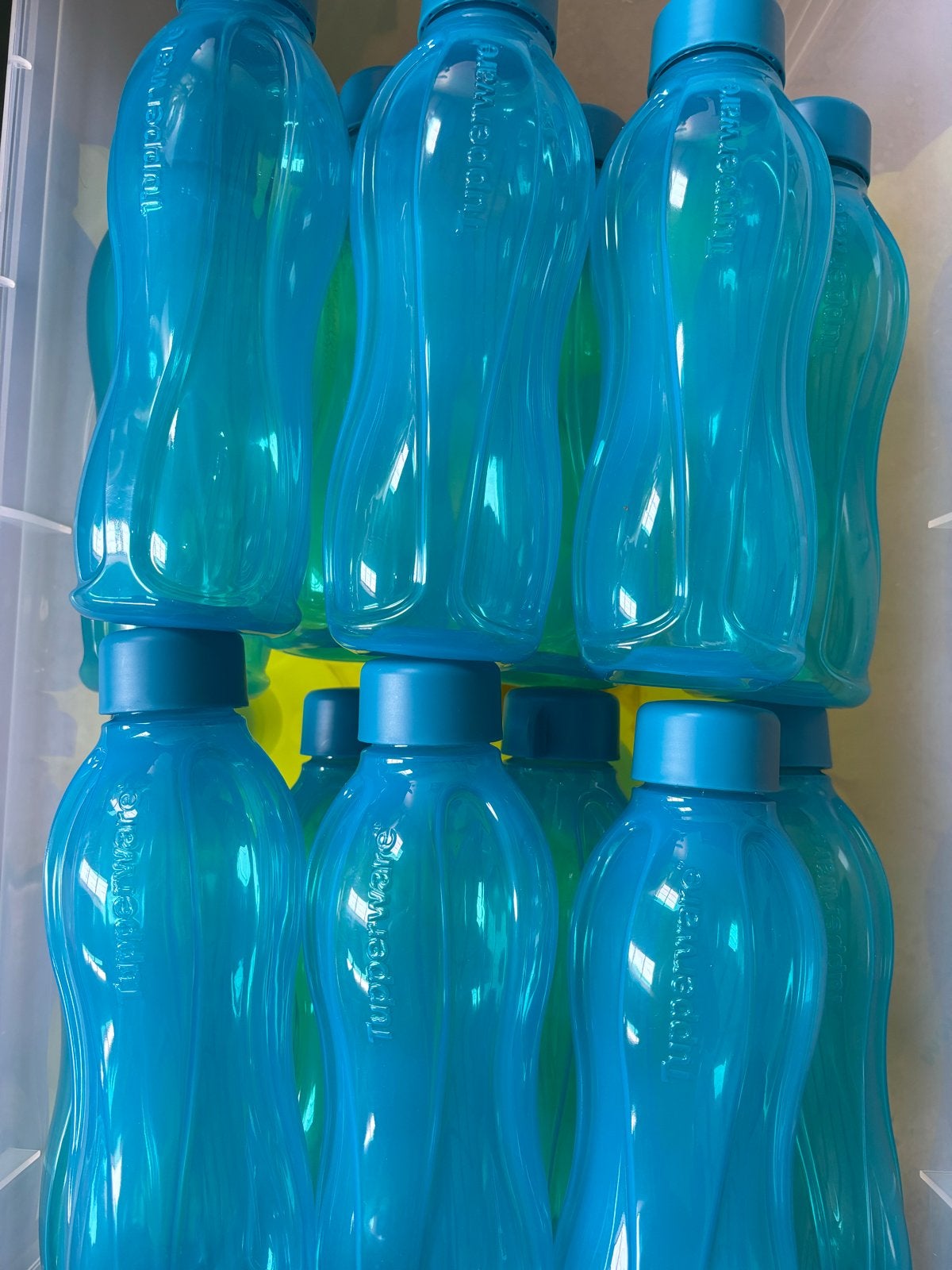 Tupperware Ecofles 750ml met draaidop -€12 per stuk, Blauw, Nieuw, Ophalen of Verzenden, Drinkfles