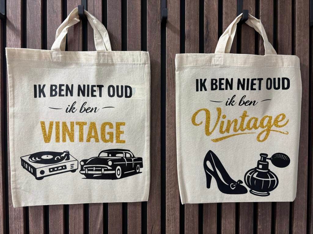 Leuke Canvas Tas met tekst, Ophalen of Verzenden, Nieuw, Beige, Shopper