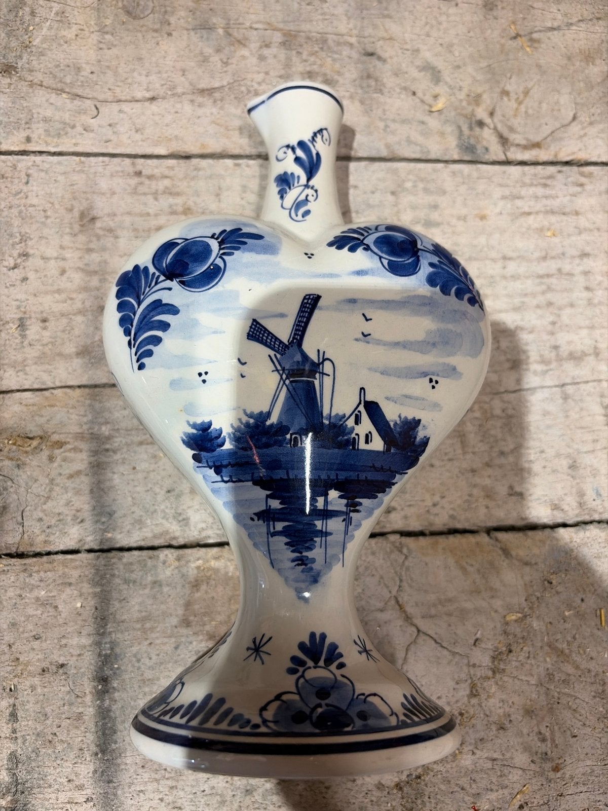 Delfts Blauw Hartvormige Vaas - Joh. de Kuyper Handgeschilde, Antiek en Kunst, Antiek | Vazen, Ophalen