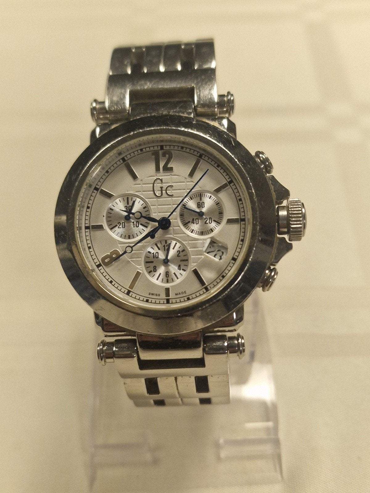 Gc (Guess Collection) Chronograaf Horloge – Swiss Made –, Ophalen, Staal, Gebruikt, Staal