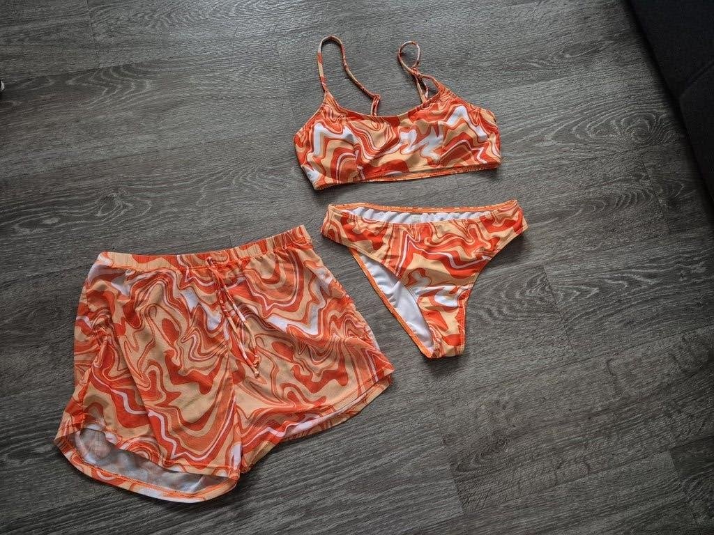 3 Delige Bikini Oranje, Kleding | Dames, Badmode en Zwemkleding, Ophalen of Verzenden, Zo goed als nieuw, Oranje, Bikini