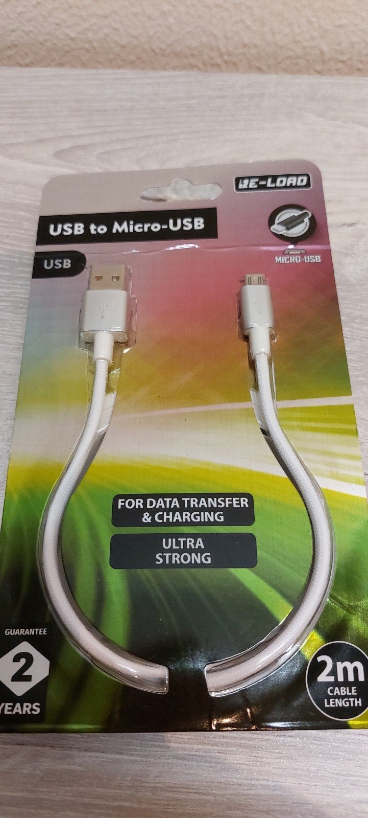 USB naar Micro-USB kabel - 2m - Data & Opladen, Ophalen of Verzenden, Nieuw