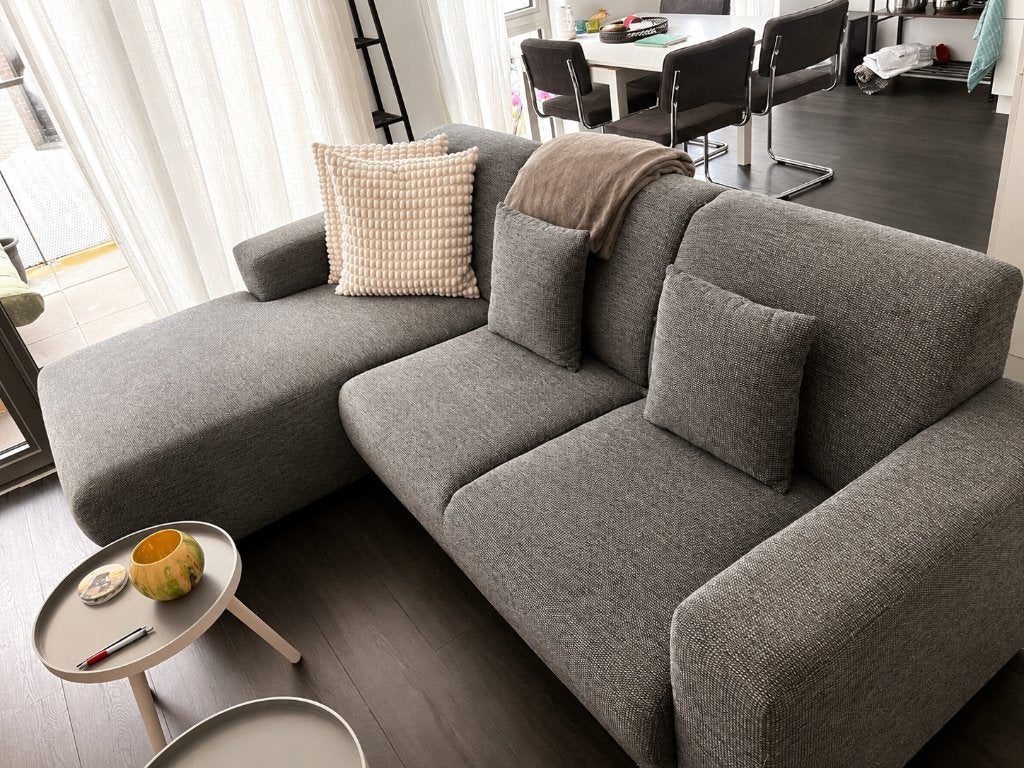 Mooie hoekbank met chaise longue, Ophalen, Gebruikt, 200 tot 250 cm, Vierpersoons of meer