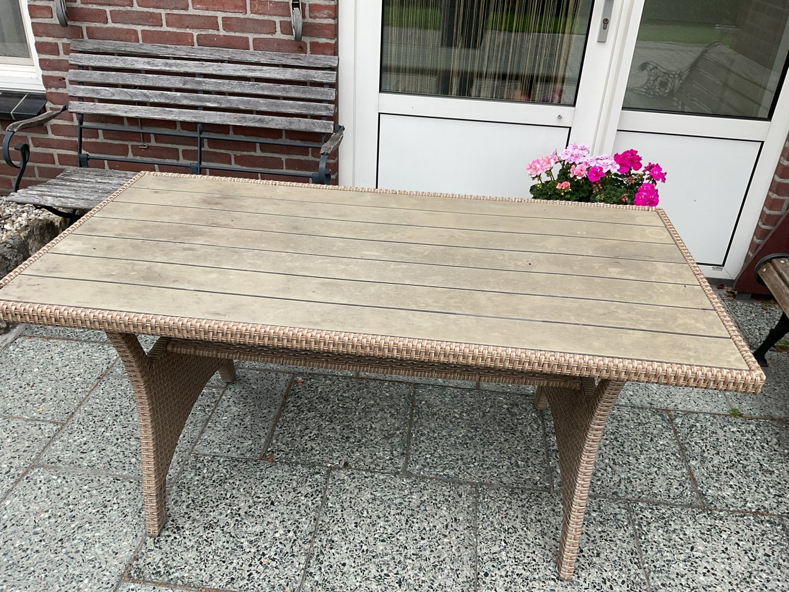 Tuintafel, Tuin en Terras, Tuintafels, Ophalen, Gebruikt, Rechthoekig, Aluminium