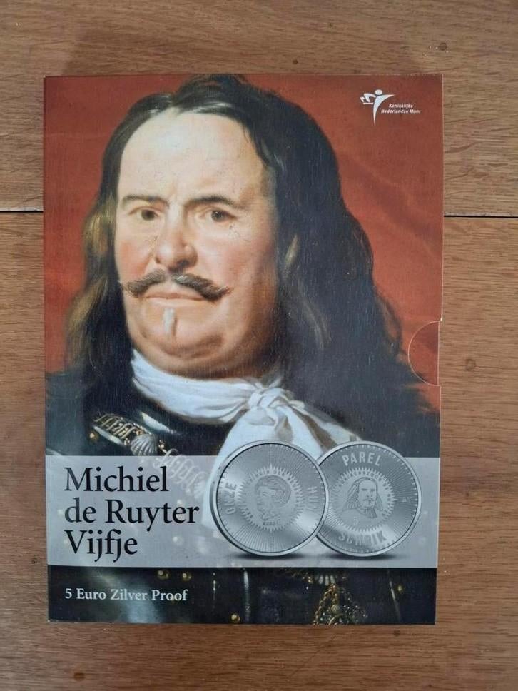 Michiel de Ruyter Vijfje - 5 Euro Zilver Proof, Ophalen of Verzenden, Euro's, Losse munt, Zilver