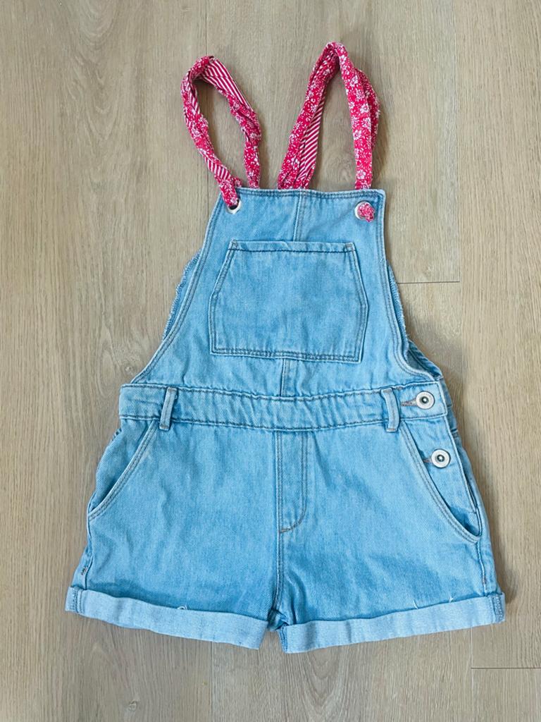 Zara Leuke denim korte tuinbroek maat 128, Verzenden, Zo goed als nieuw, Meisje, Broek
