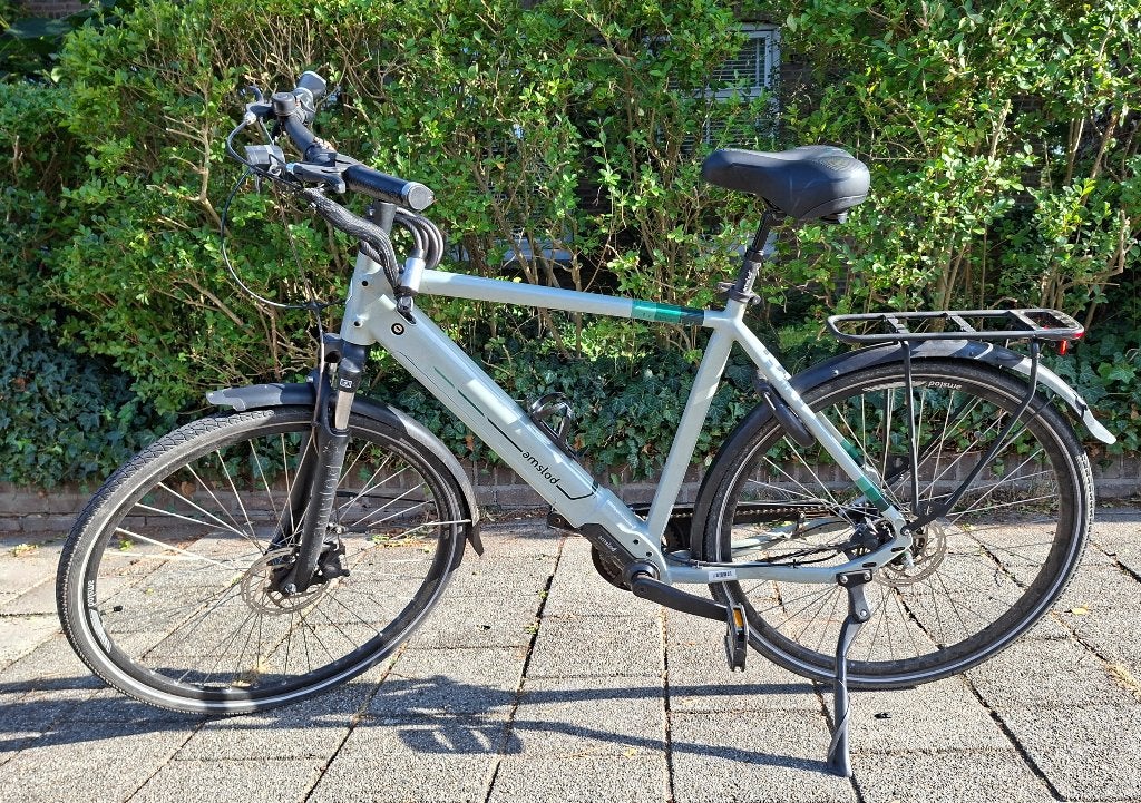 Amslod Denton EL-V elektrische fiets, slechts 2366 km., Gebruikt, 50 km per accu of meer, 55 tot 59 cm, Ophalen
