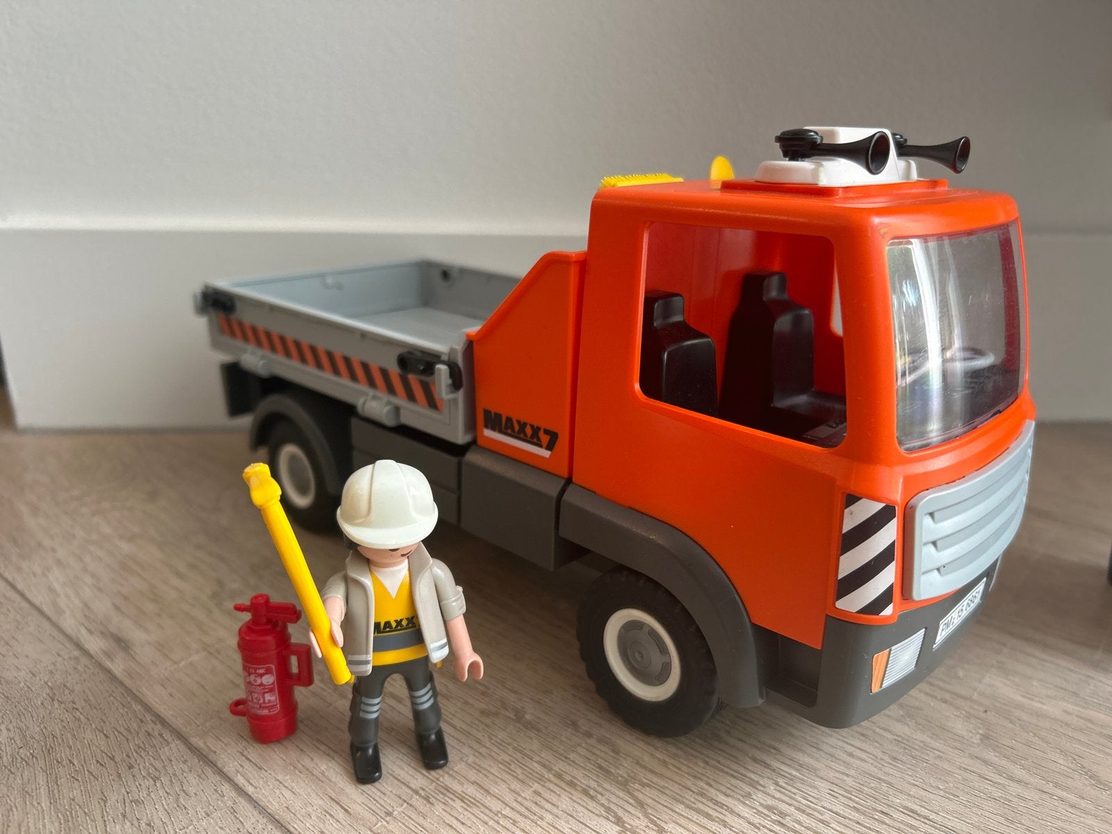 PLAYMOBIL 6861 Bouwplaatsvrachtwagen met figuur, Gebruikt, Complete set, Voertuig, Ophalen of Verzenden