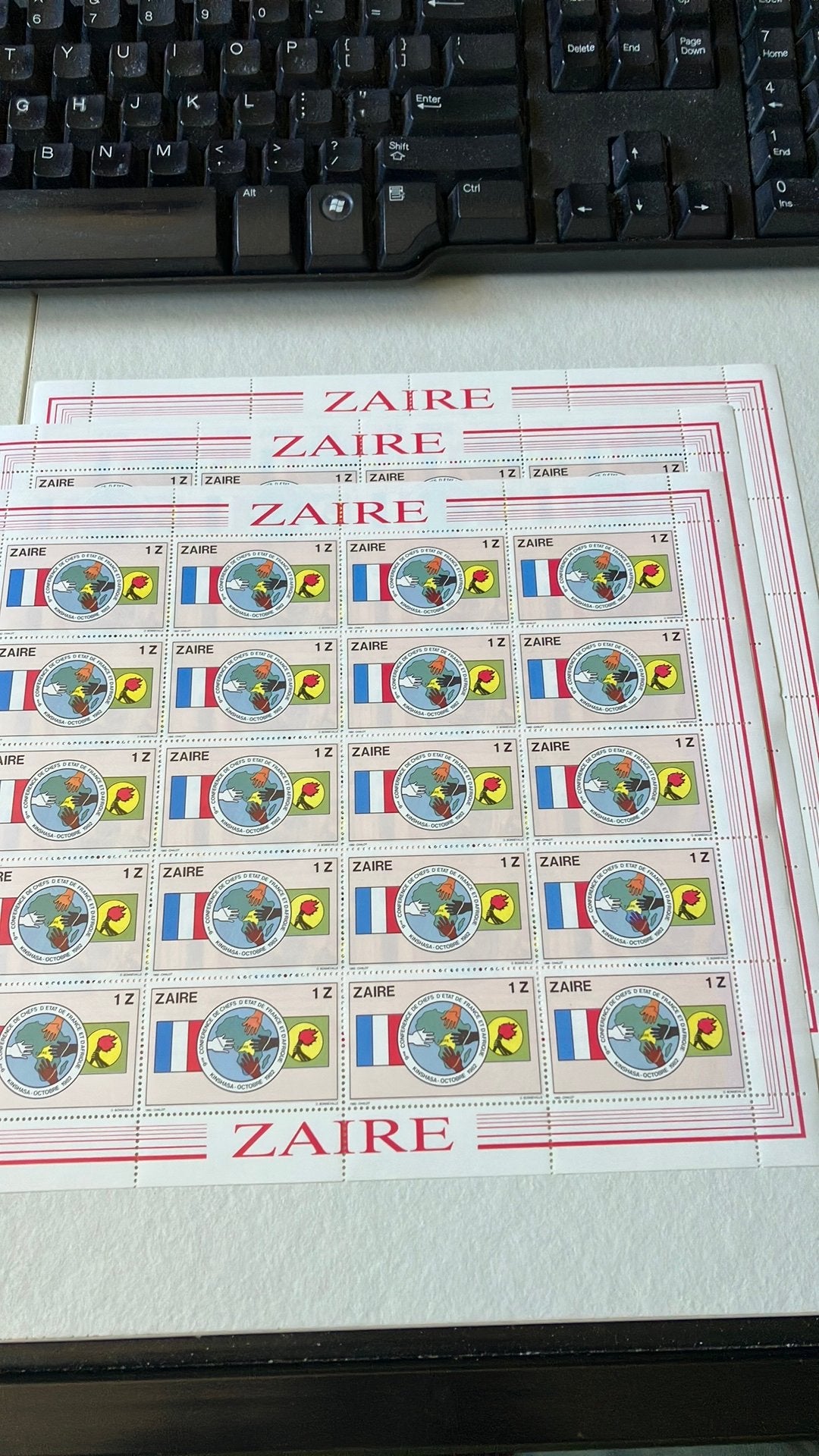 Zaire sw 773 3 vellen postfris, Ophalen of Verzenden, Nederland