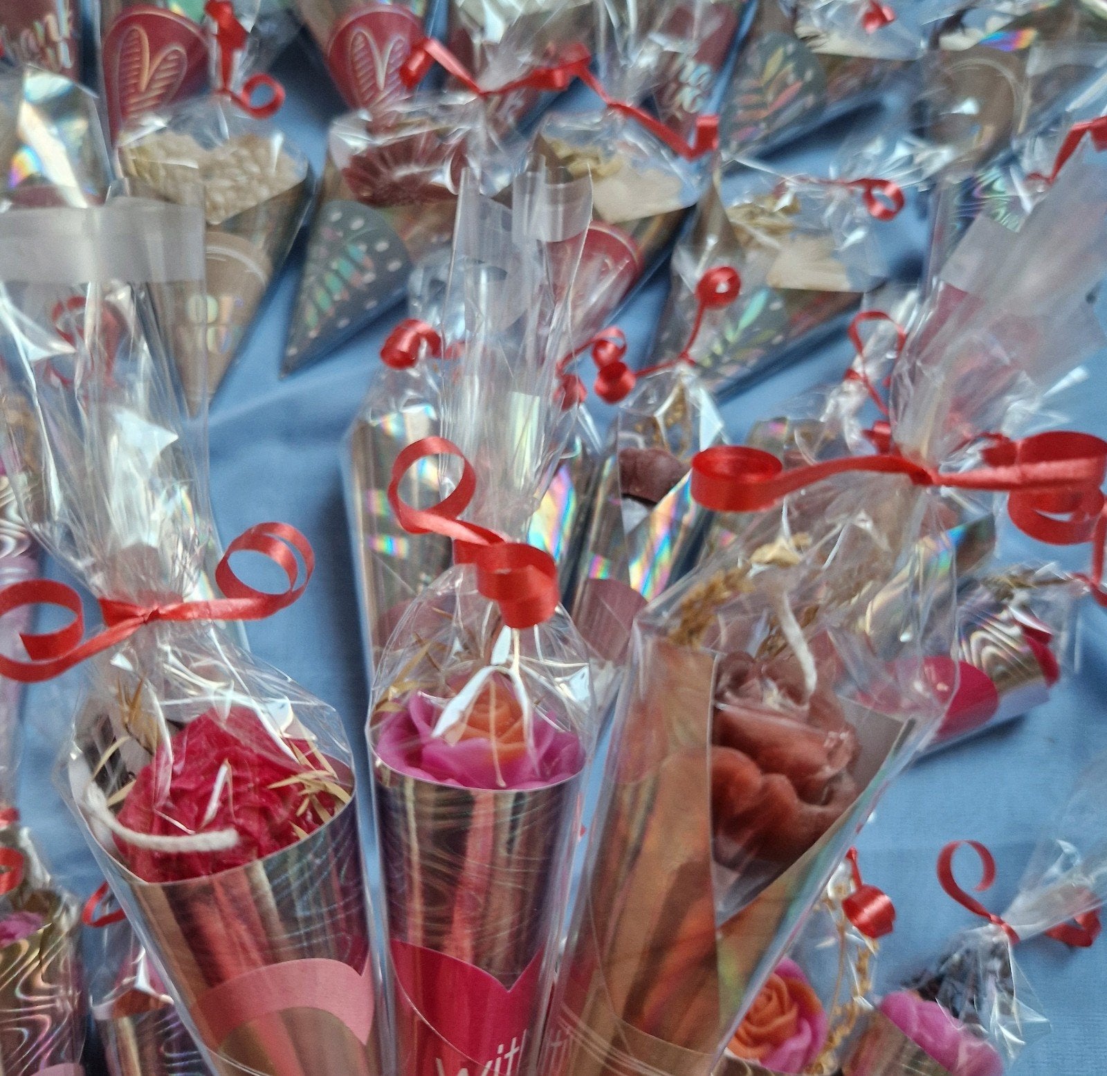 40 bedankjes: Boeket & Hangertjes Bruiloft Babyshower, Ophalen of Verzenden, Nieuw, Versiering, Geboorte of Huwelijk