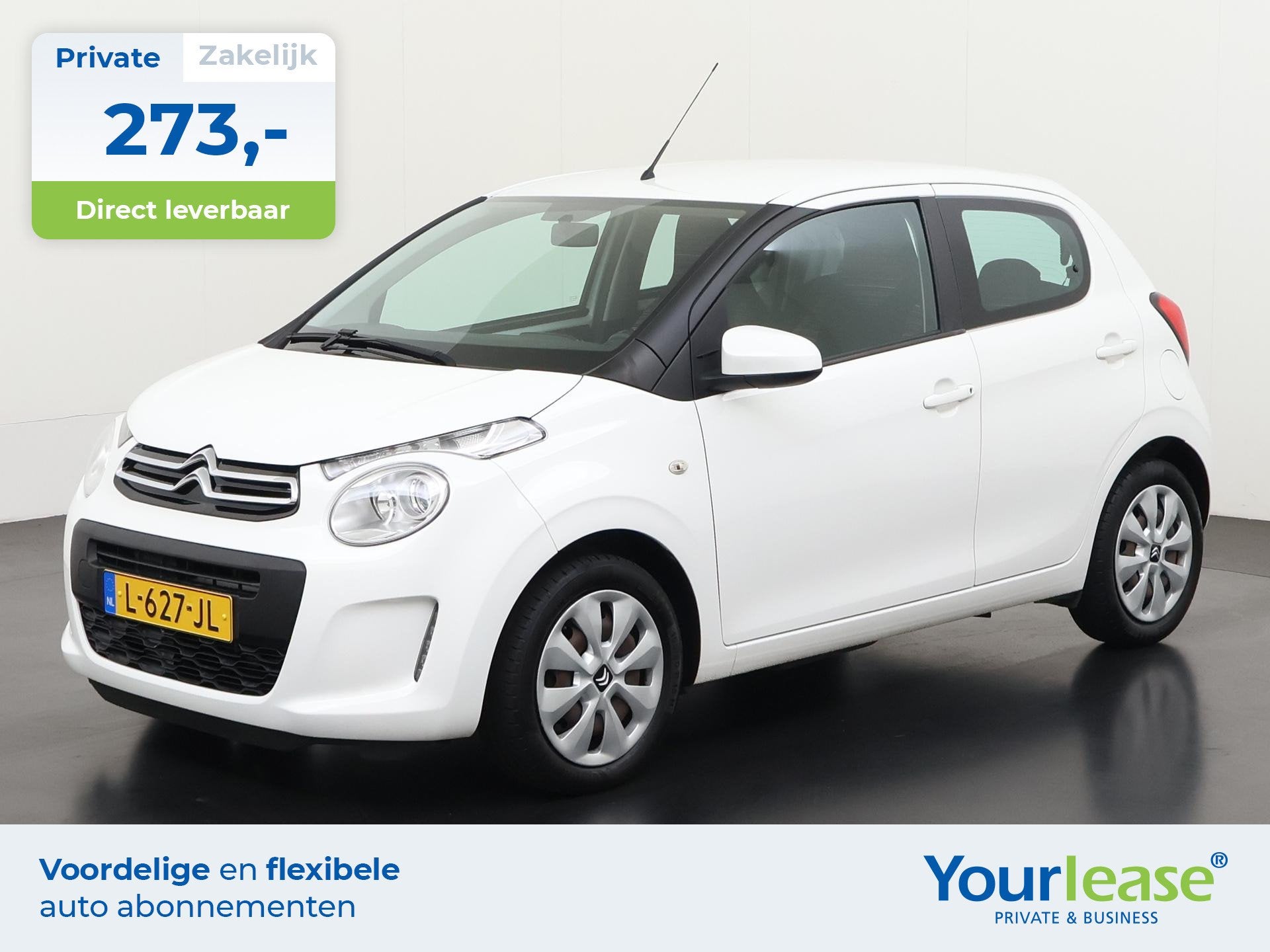 Citroen C1 1.0 VTi Feel | All-in 273,- Private Lease | Direc, Stof, Gebruikt, Euro 6, Start-stop-systeem
