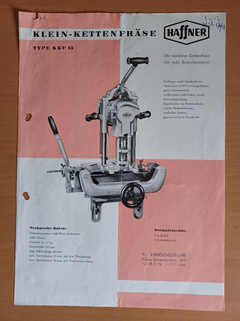 Folder Haffner kettingfrees, Ophalen of Verzenden, Gelezen, Tractor en Landbouw