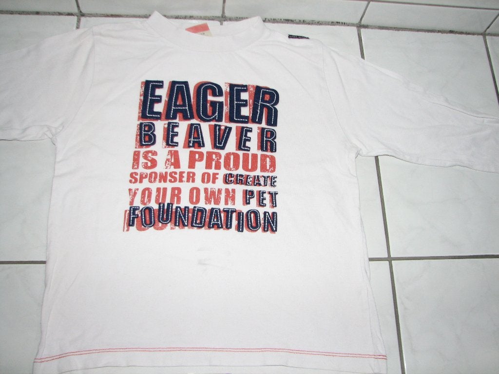 Leuk kindershirt maat 116 EAGER BEAVER, Ophalen of Verzenden, Gebruikt, Jongen of Meisje, Shirt of Longsleeve