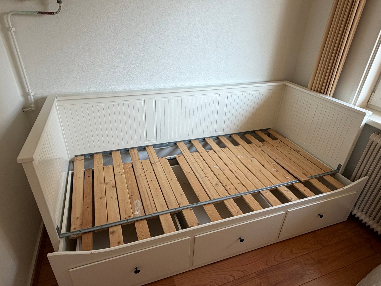 GRATIS IKEA HEMNES slaapbank met 3 lades, Ophalen, Gebruikt, Wit, Tweepersoons